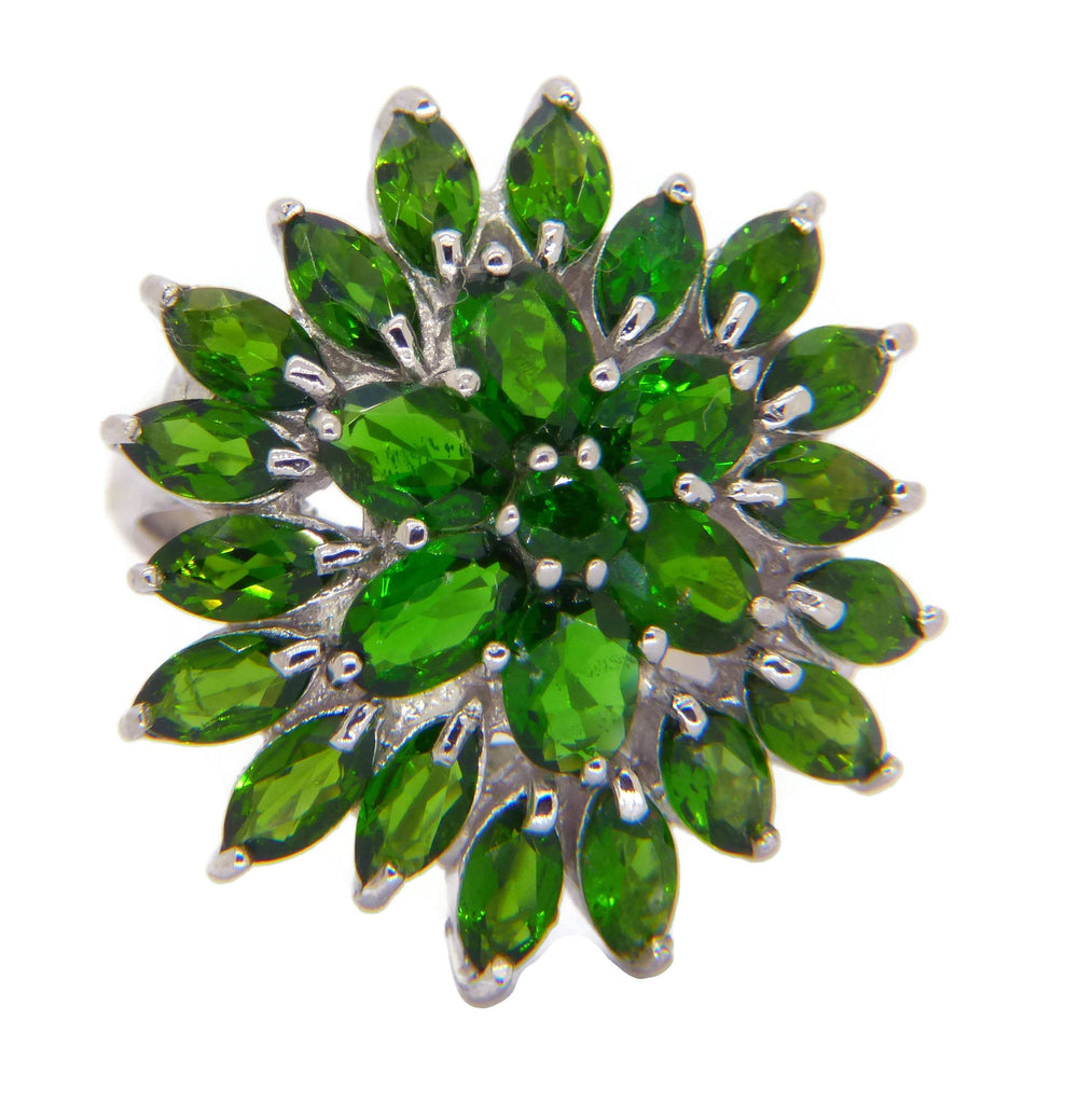 Green Chrome Diopside Sterling Silver Ring