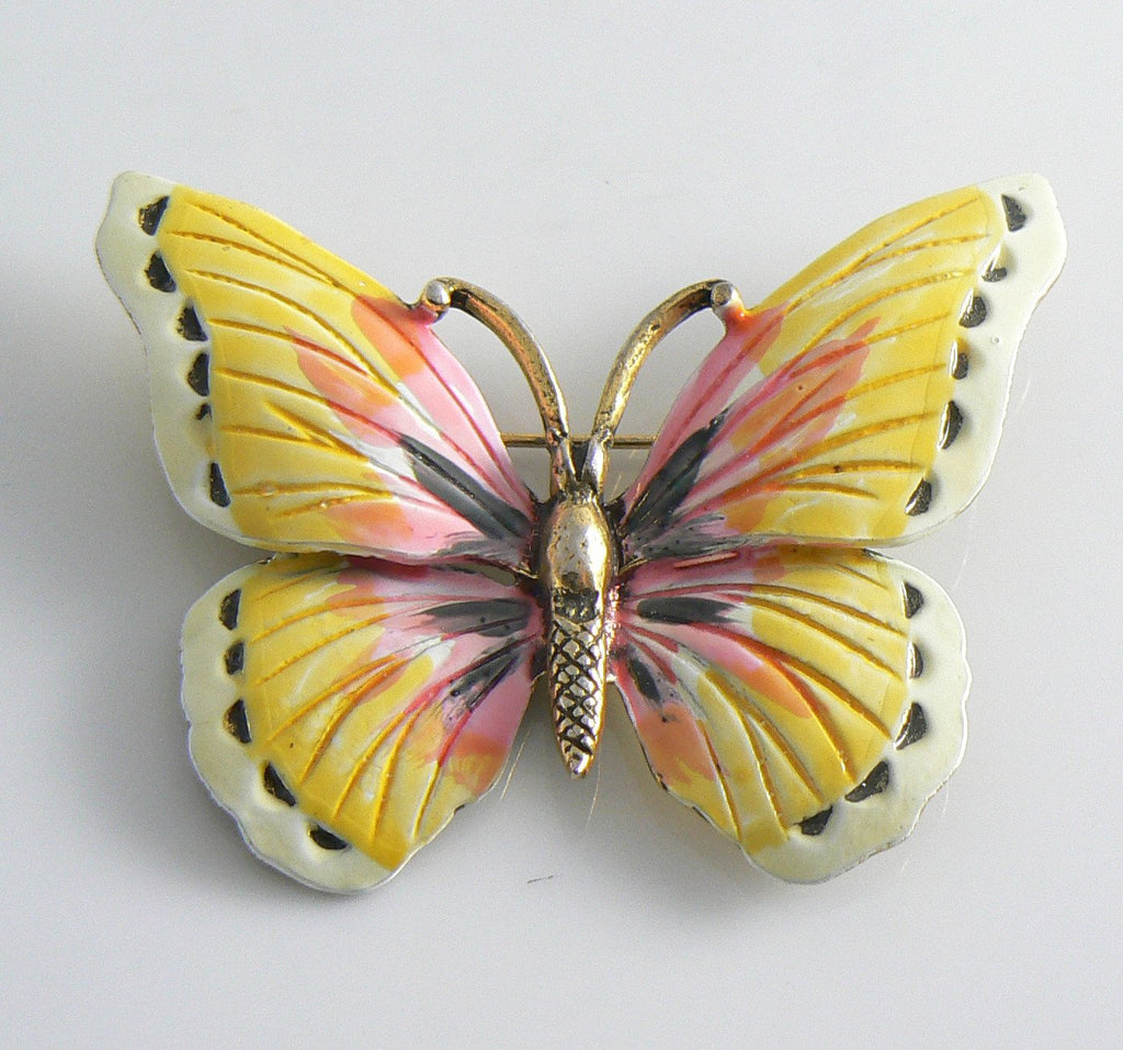 Hollycraft Enamel Butterfly Figural Brooch