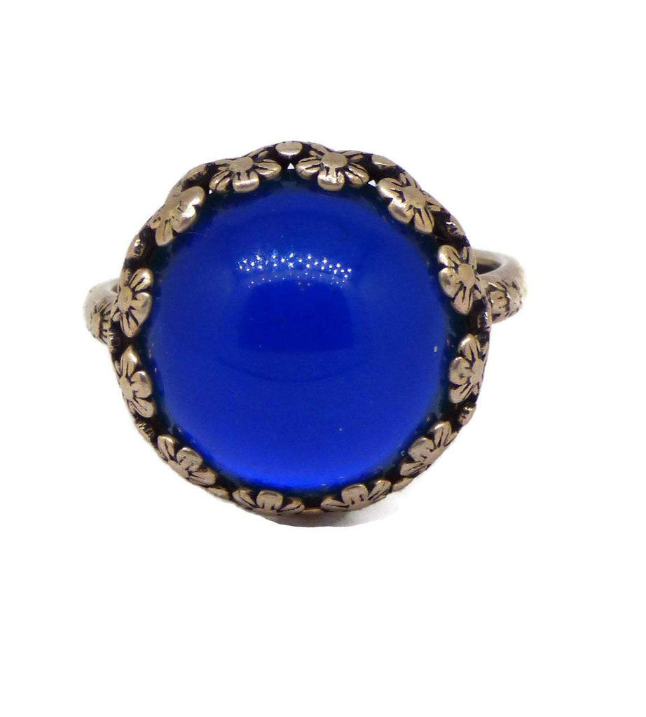 Mood Ring Sterling Silver Filigree Flower Setting