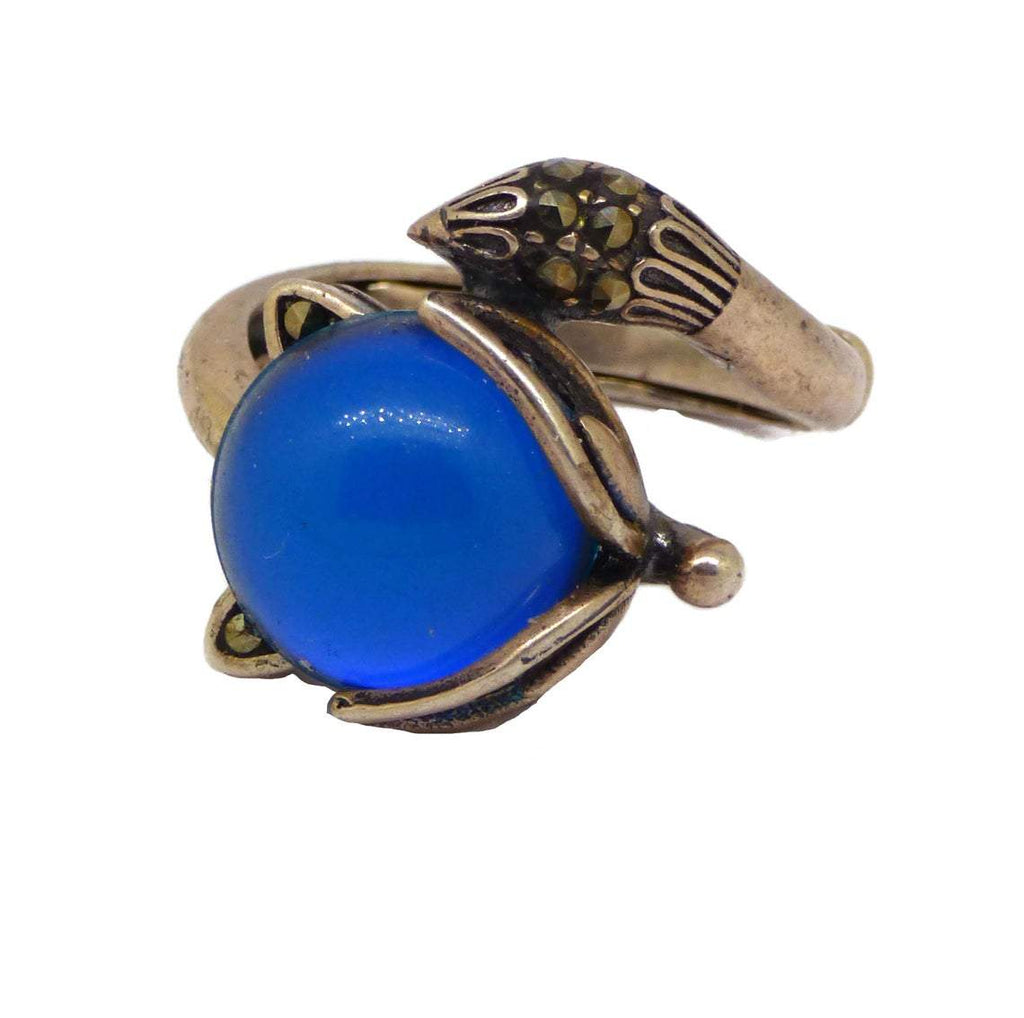 Sterling Silver Marcasite Fox Mood Ring