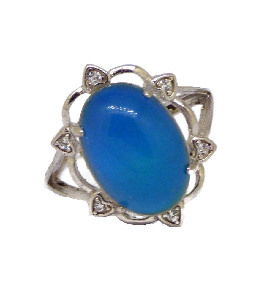 White Gold Plated Zircon Mood Ring