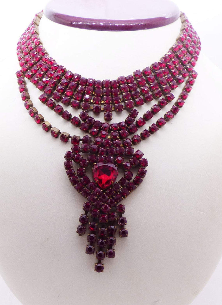 Red Rhinestone Heart Choker Husar D