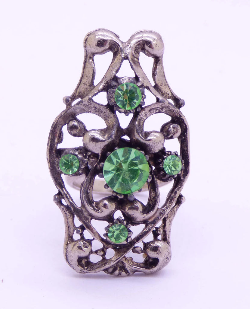 Antique Vaseline Uranium Cocktail Ring