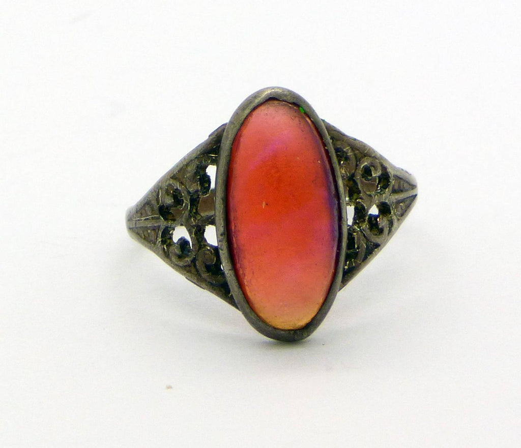 Antique Art Nouveau Sterling Silver Dragons Breath Filigree Ring - Vintage Lane Jewelry