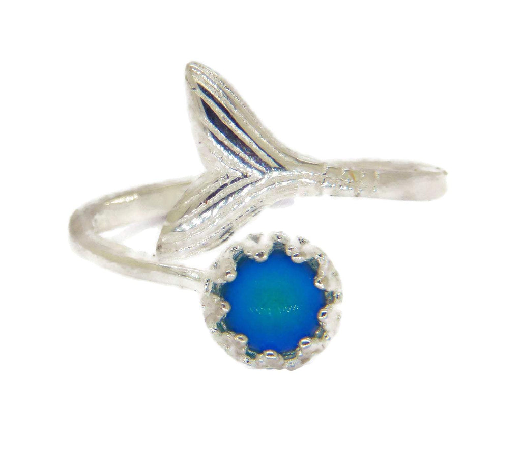 Mermaid Fish Tail Sterling Silver Mood Ring