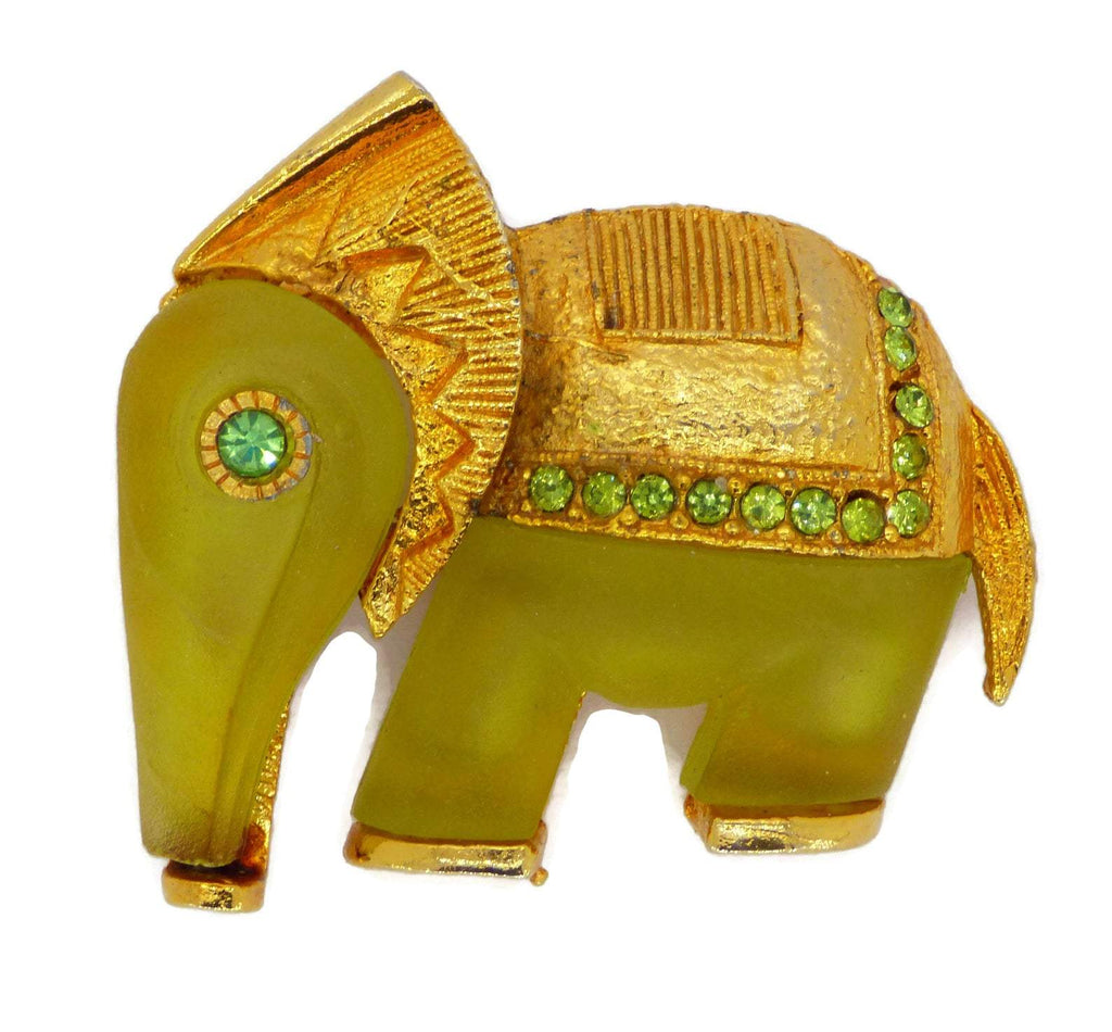 Hattie Carnegie Primitives on Parade Rhinestone Elephant Brooch