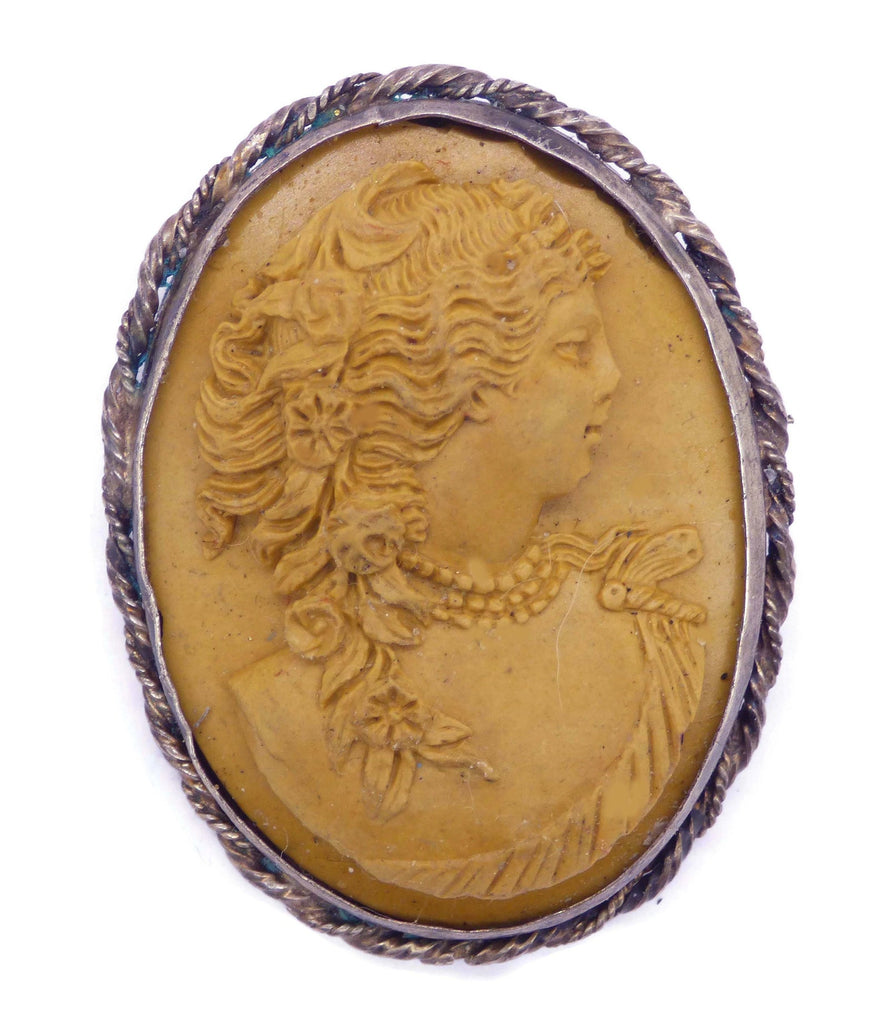 Antique Victorian Sterling Lava Cameo