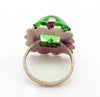 Vintage Mexican Emerald Glass Sterling Silver 925, Ring Size 7 - Vintage Lane Jewelry