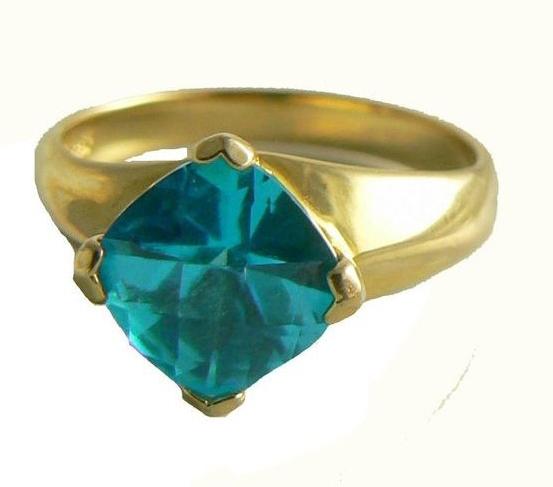 Apatite 14k over sterling solitaire ring