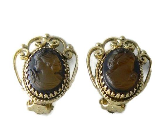 Whitting Davis Cameo Glass Earrings