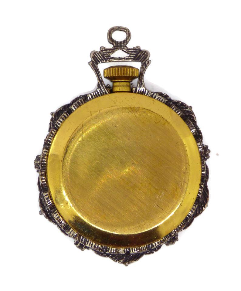 Florenza Rhinestone Clock Pendant Or Brooch - Vintage Lane Jewelry