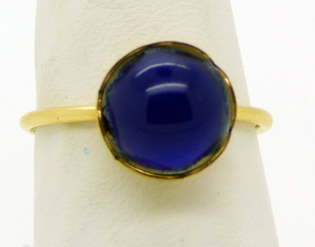 Oval Mood Ring 14k gold filled Bezel Flower Setting, Size 8