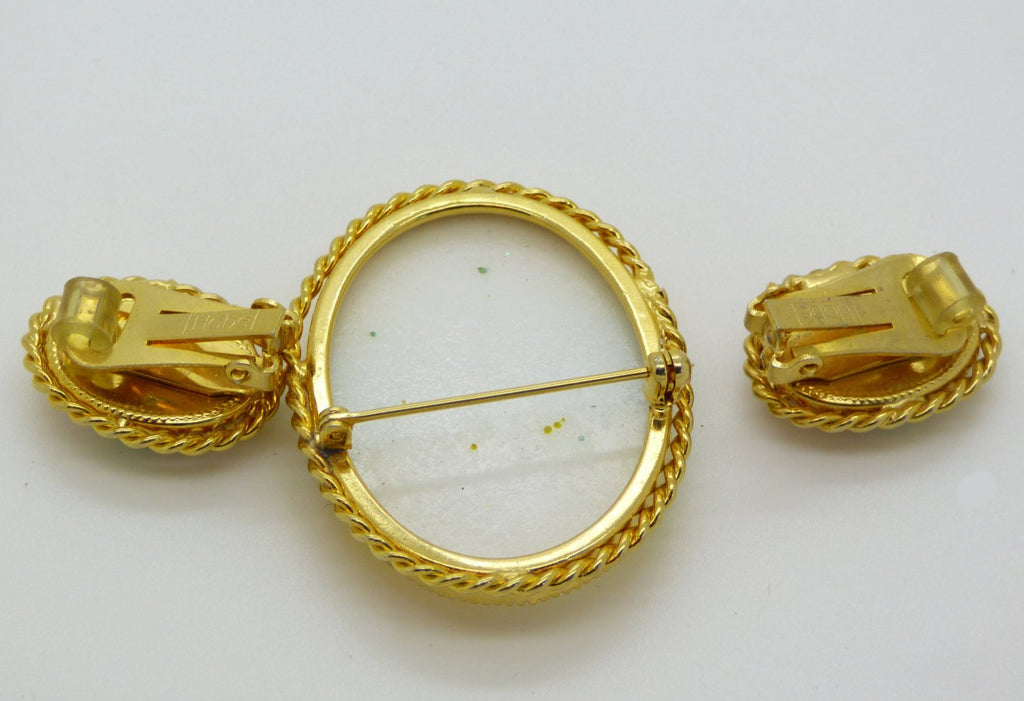 Hobe Poured Glass Easter Egg Swirl Demi Parure - Vintage Lane Jewelry