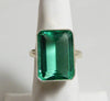 14CT Apatite Modernist Sterling Silver Ring, Size 6 - Vintage Lane Jewelry