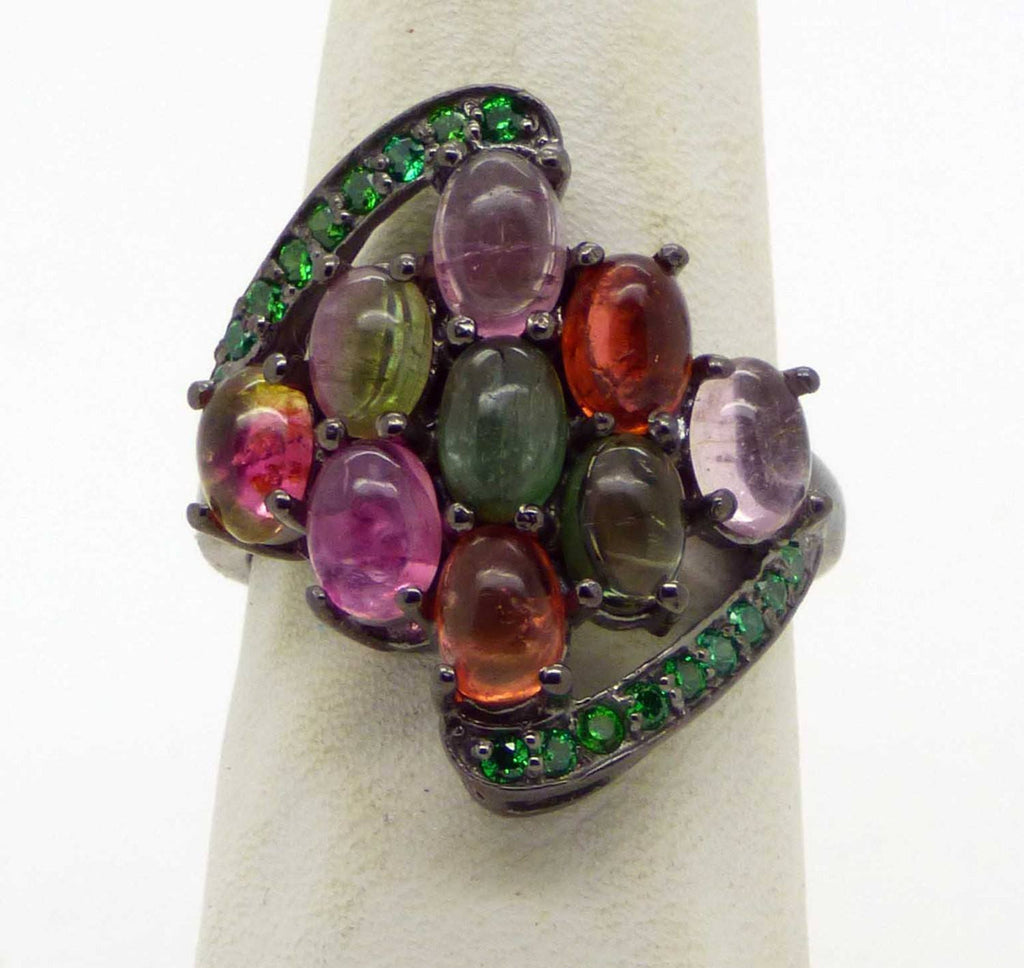 Fancy Tourmaline Sterling Silver Ring