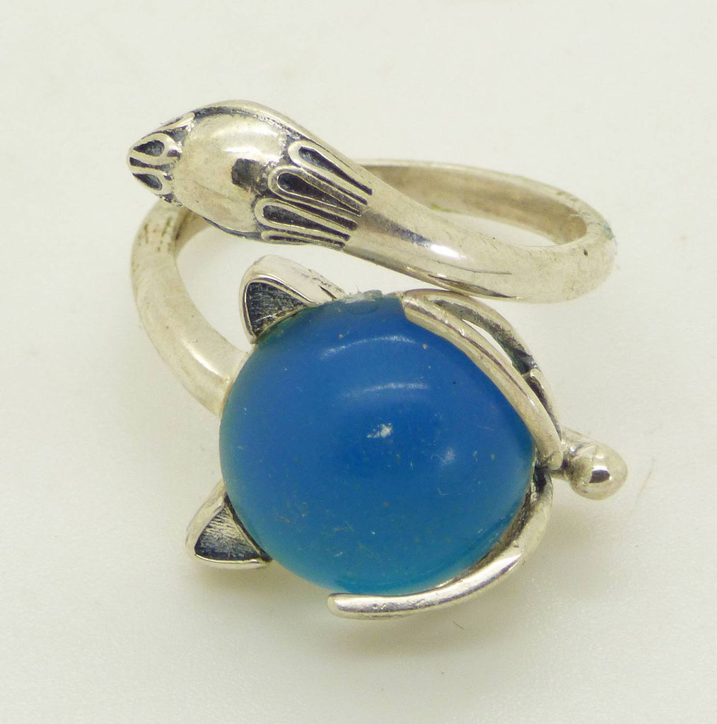 Sterling Silver Wrap Around Fox Mood Ring, Adjustable