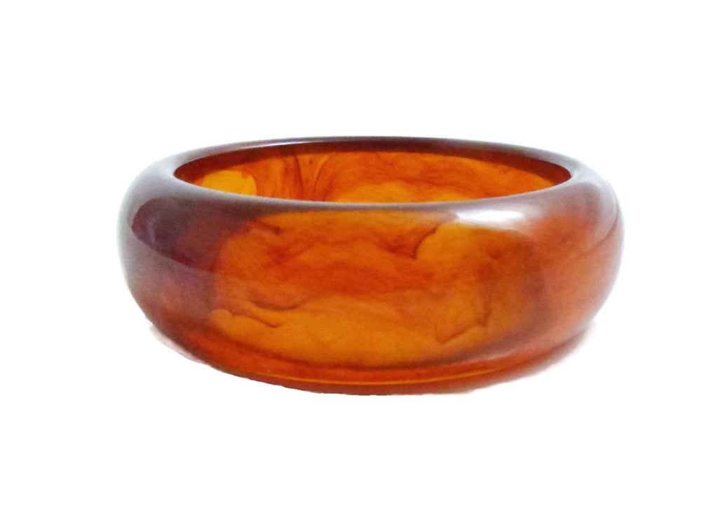 Prystal Root Beer Swirl Bakelite Bangle