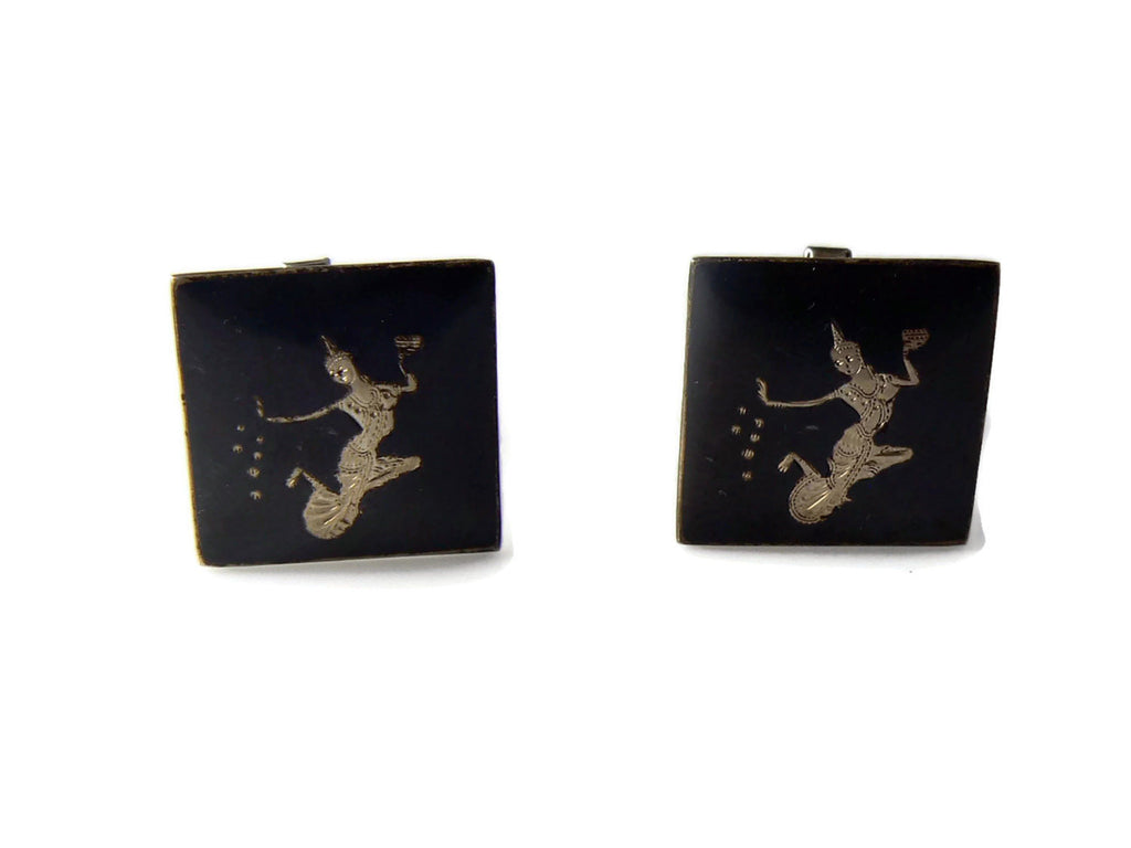 Vintage Siam Sterling Hindu Cufflinks