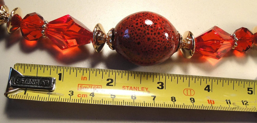Vintage 70's Chunky Red Necklace - Vintage Lane Jewelry