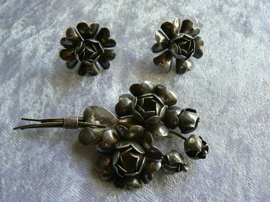 Sterling Silver Floral Demi Parure