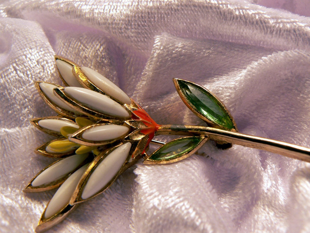 Capri Enamel Flower Pin