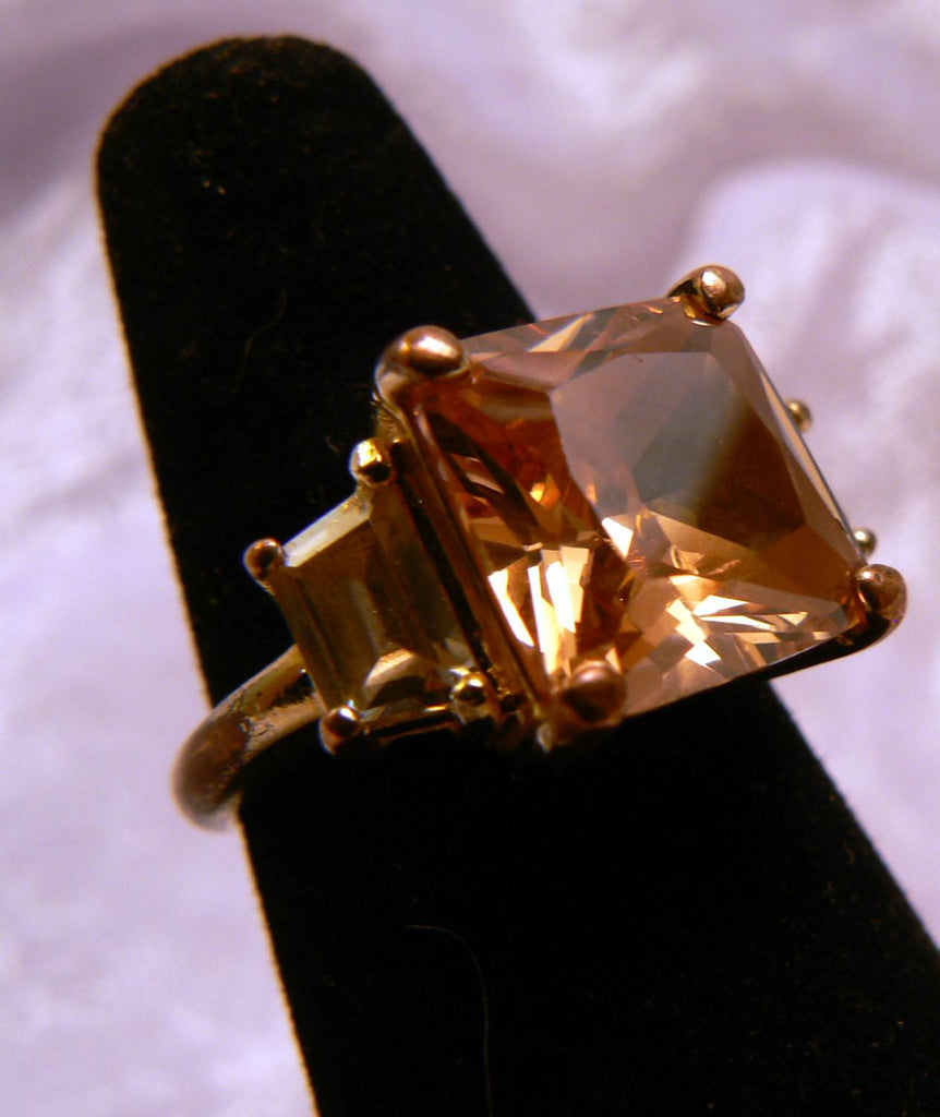 Peach Glass Cocktail Ring