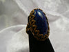 Bohemian Oval Cobalt Glass Ring - Vintage Lane Jewelry