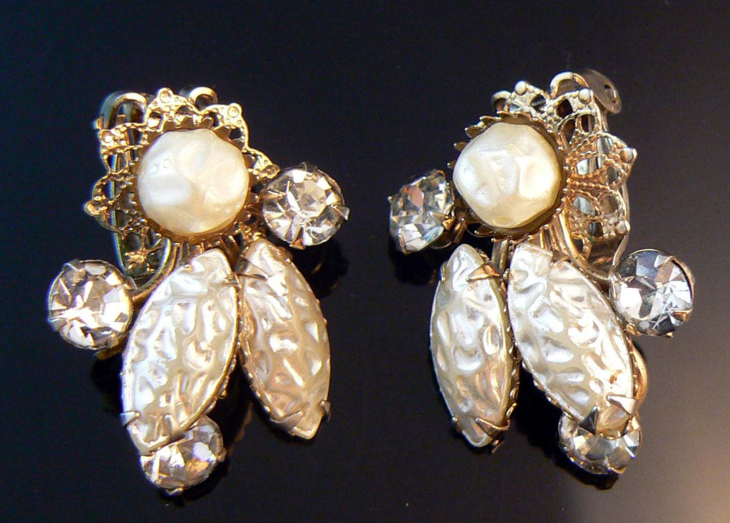 Miriam Haskell Clip-style Vintage Earrings