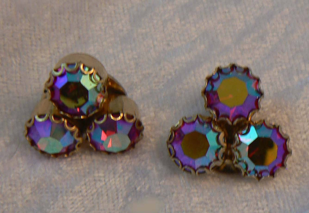 Kramer Red Ab Clip Earrings