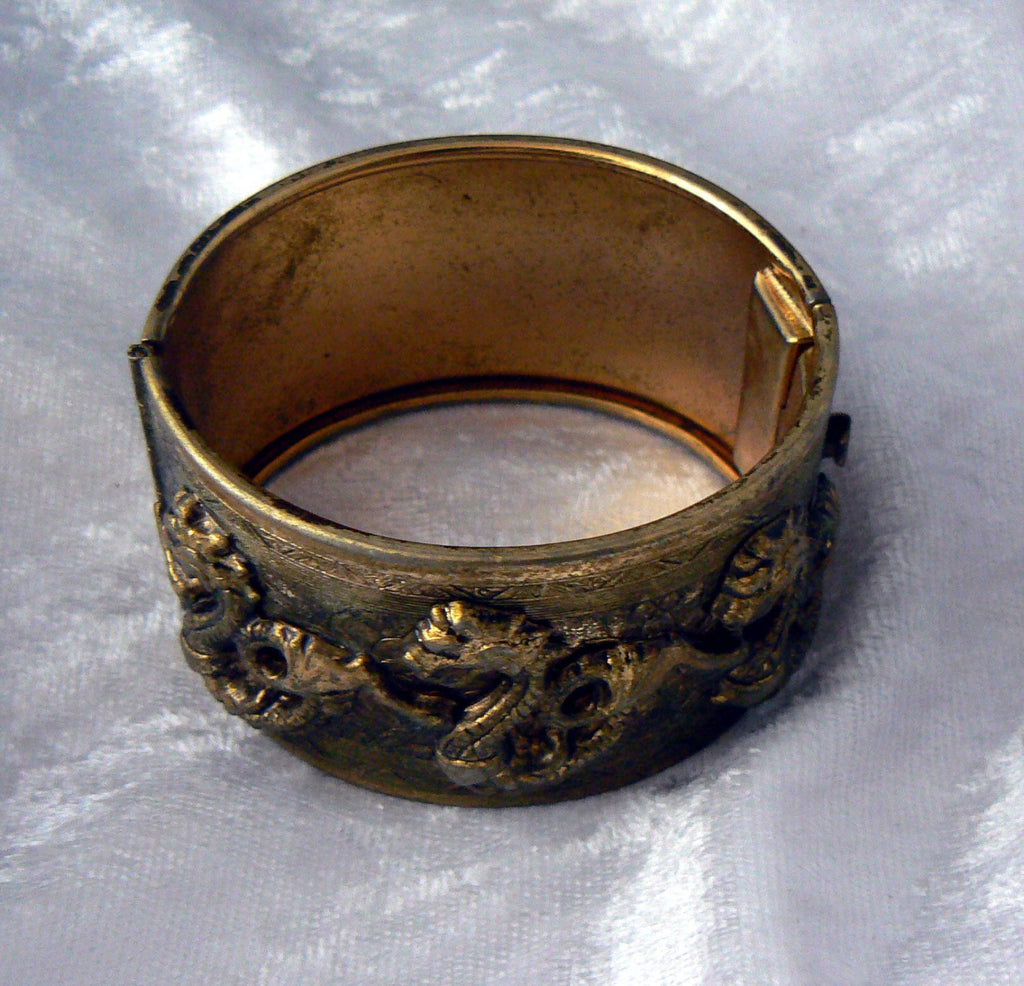 Vintage Gold Tone Clamper Bracelet