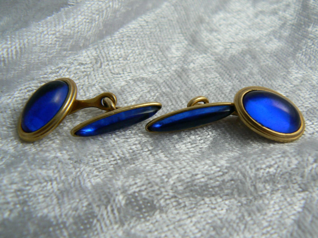 Vintage Cobalt Blue Cufflinks