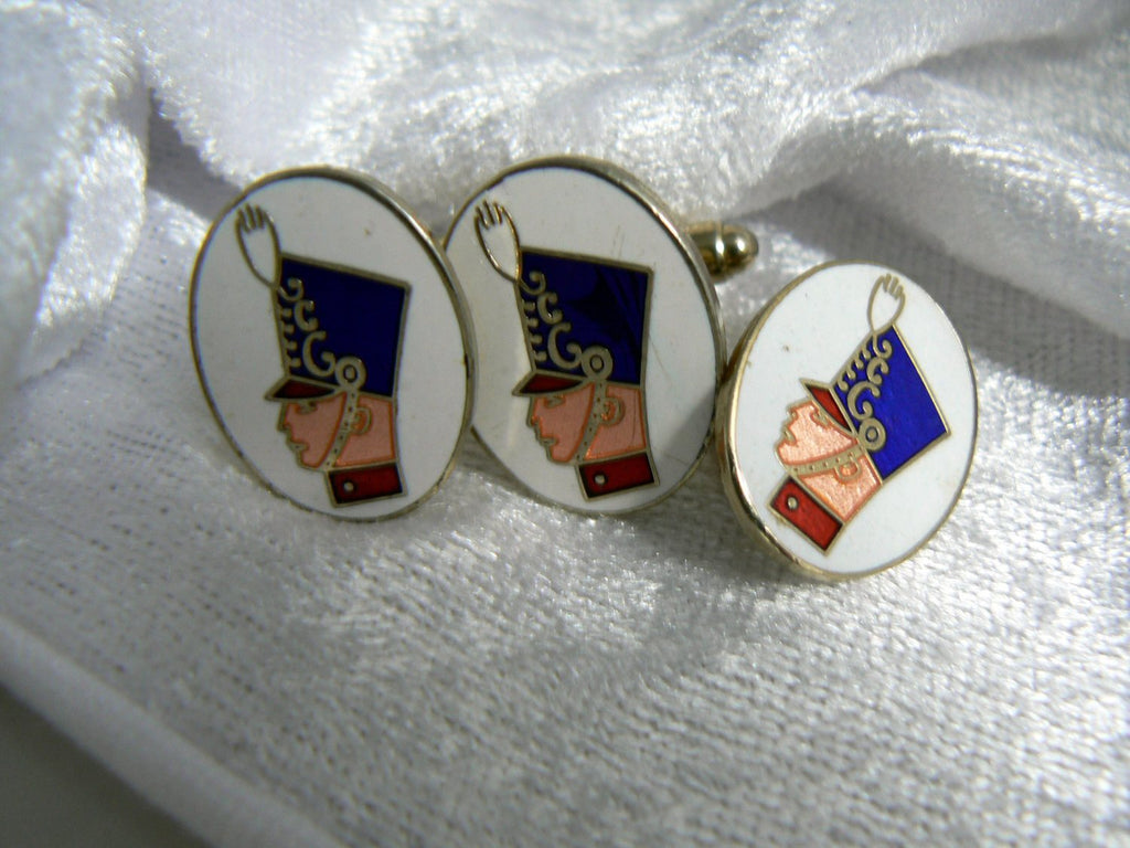 Vintage French Soldier Cufflinks And Tie Tack