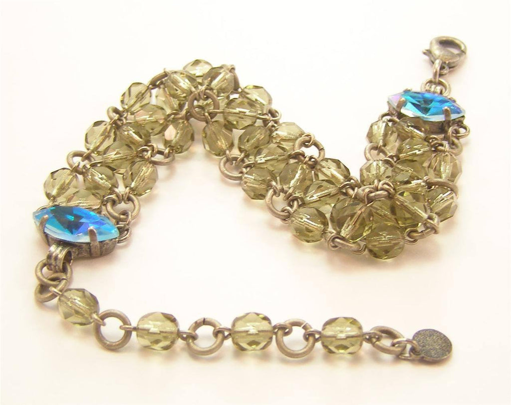 Gray Glass Crystal Czech Bracelet
