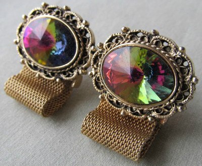 Watermelon Rivoli Fancy Cufflinks