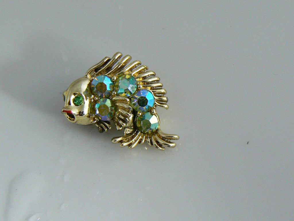Rhinestone Piranha Brooch