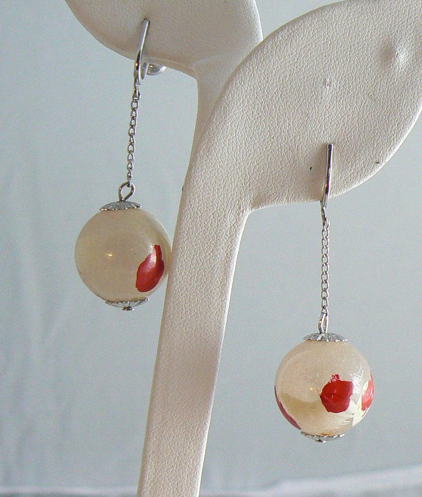1930's Glass Ball Earrings