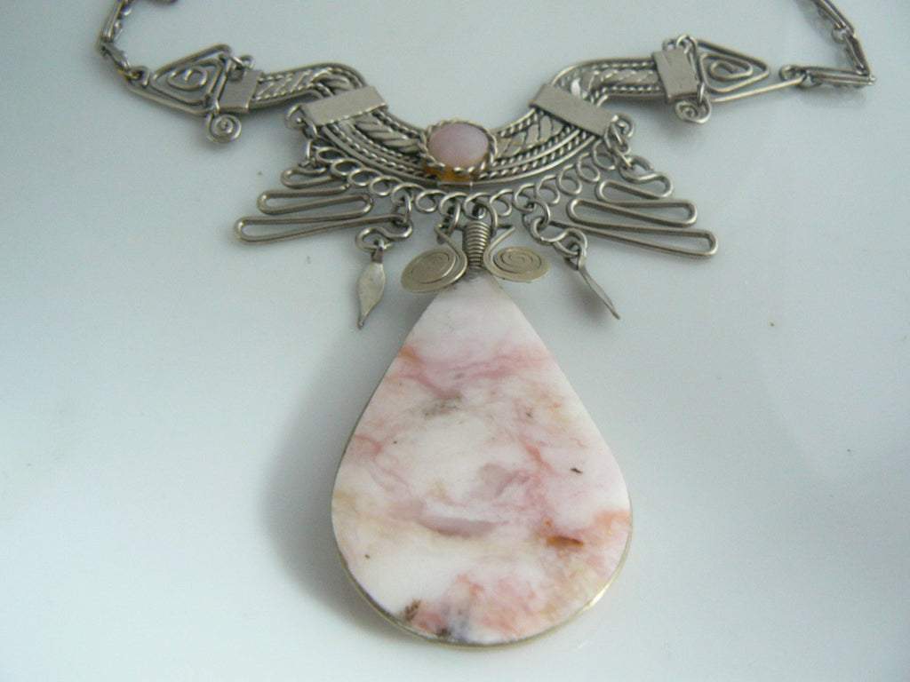 Mexican Silver And Agate Necklace