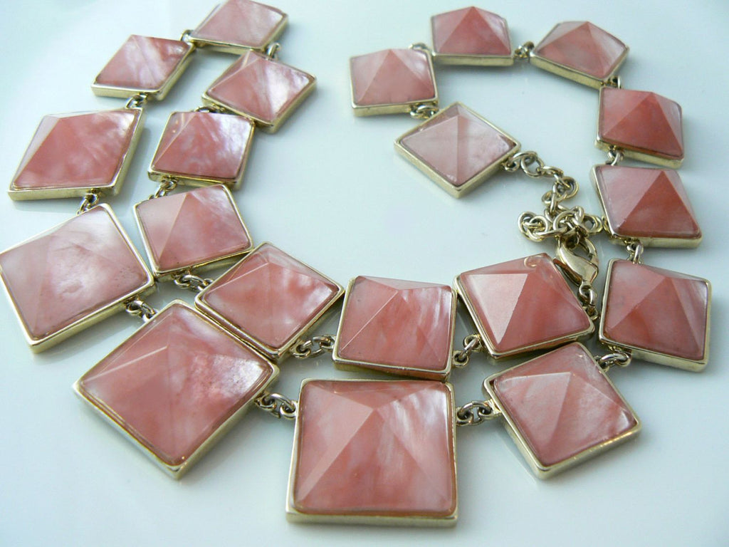 Stunning Strawberry Quartz Pyramid Necklace