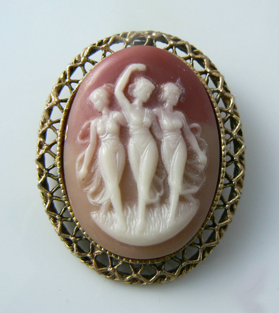Large Vintage Cameo 3 Graces