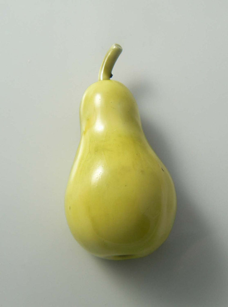 Vintage HAR Light Green Enamel Pear Fruit Pin Brooch