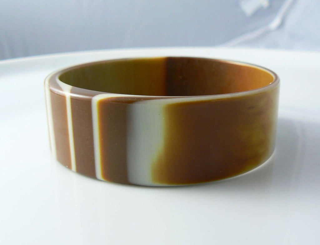 Vintage Lucite Butterscotch Swirl Bangle Bracelet - Vintage Lane Jewelry