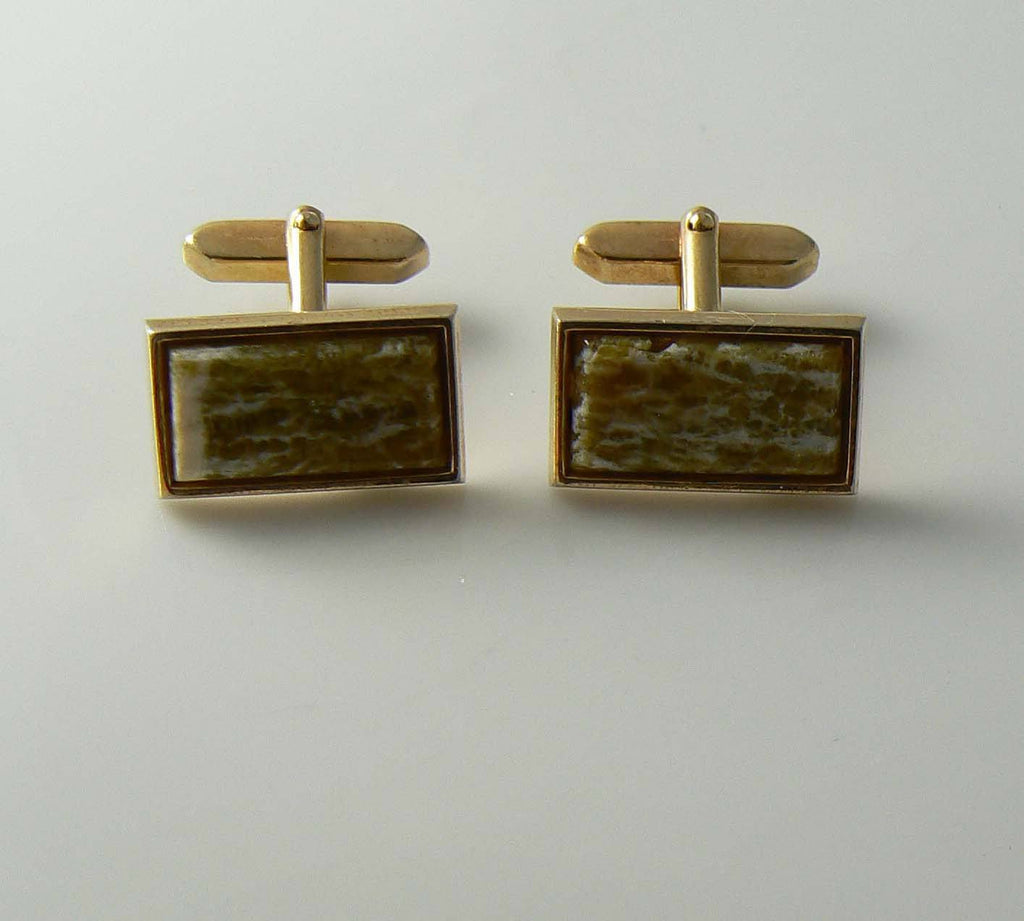 1960's Moss Agate Cufflinks