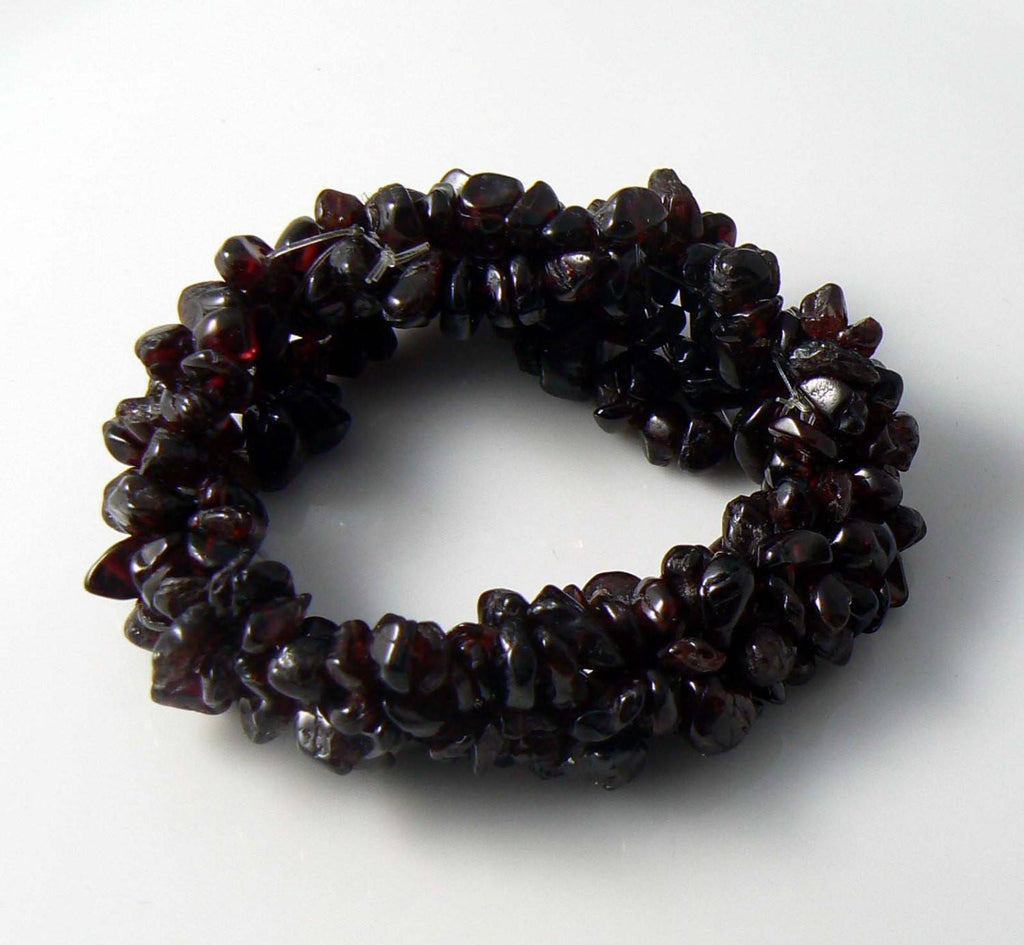Red Garnet Bead Stretchy Bracelet