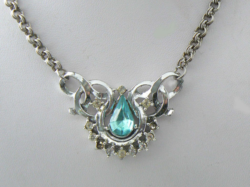 Bogoff Blue Rhinestone Necklace