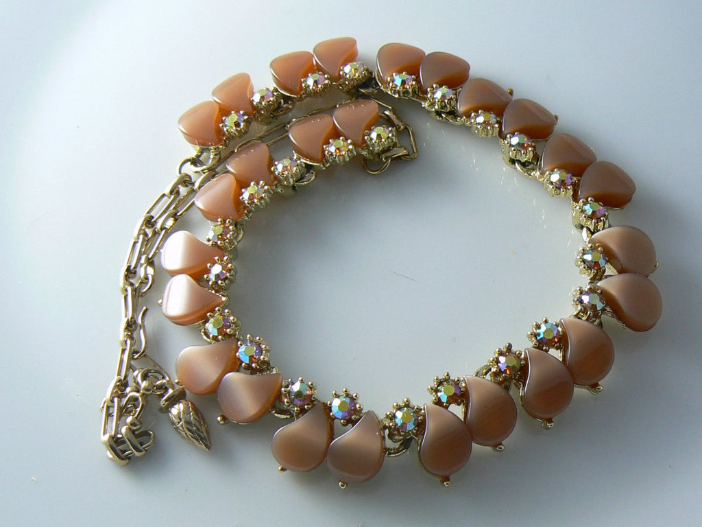 Vintage Necklace Brown Lucite Thermoset