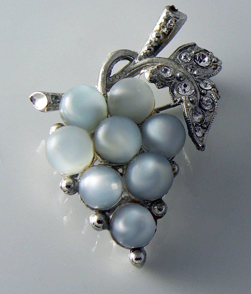 1941 Coro Moonstone Grape Cluster Brooch