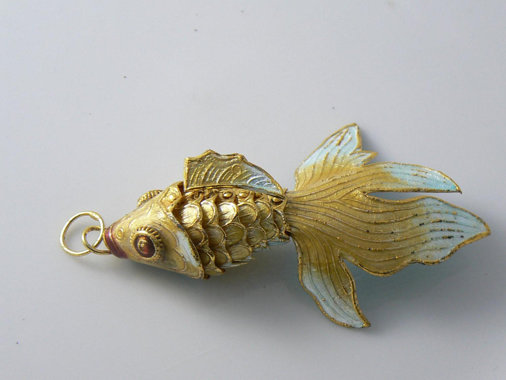 Articulating Enamel Koi Fish Pendant