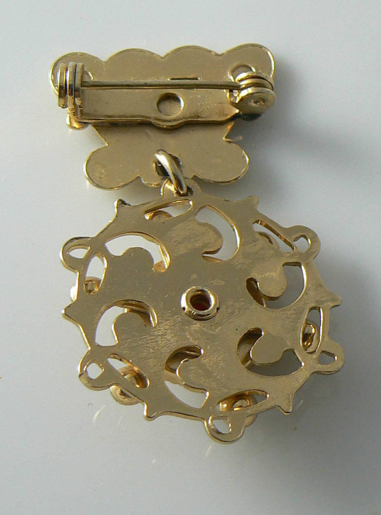 Vintage Hanging Celluloid Cameo Brooch. - Vintage Lane Jewelry