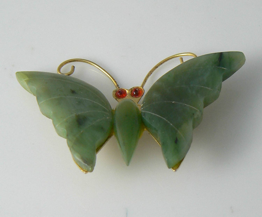Jade Butterfly Brooch