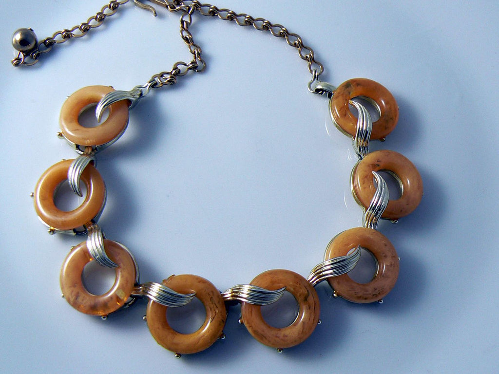 Vintage Charel Bakelite Ring Necklace
